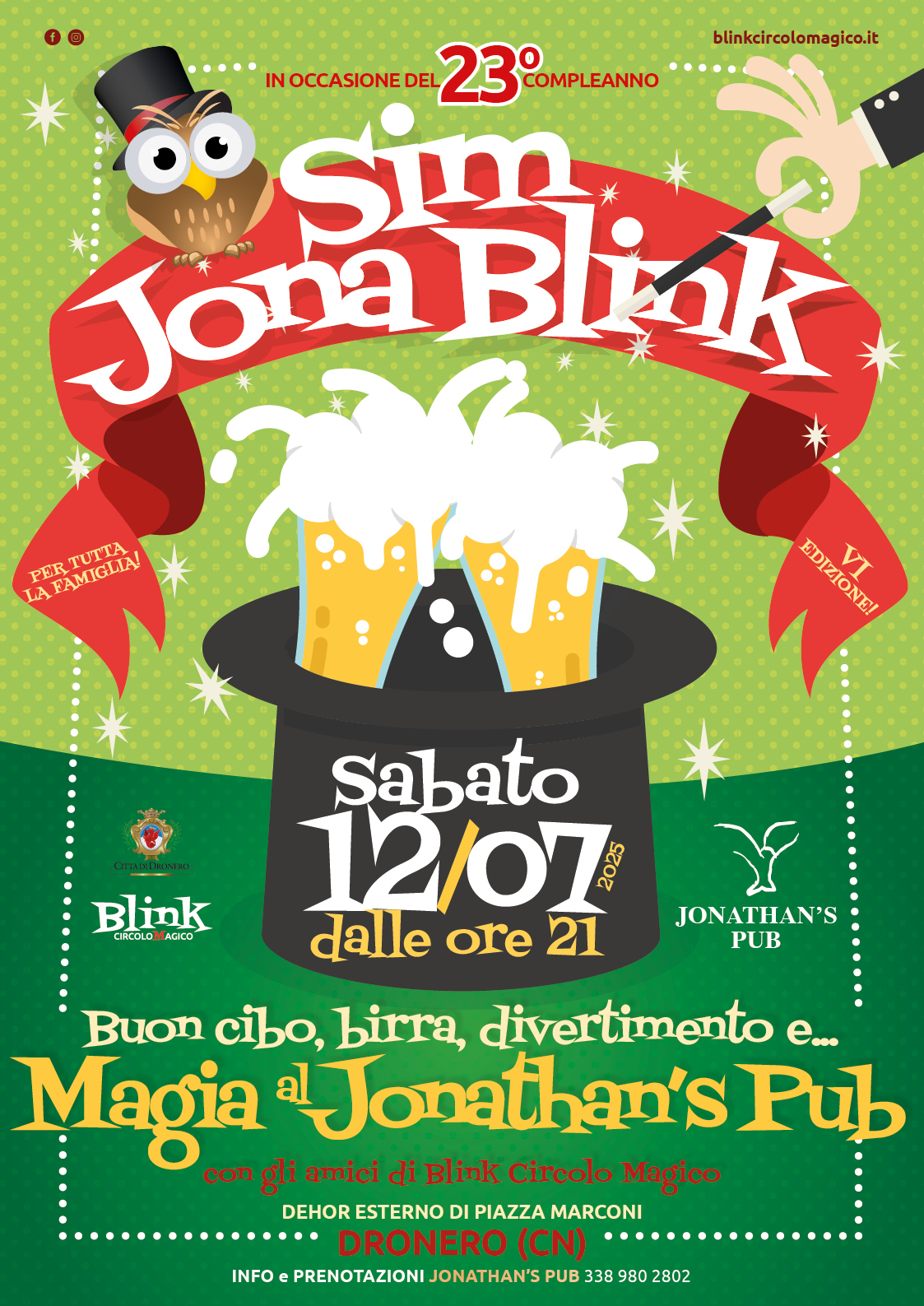 Sim Jona Blink al Jonathan's Pub di Dronero