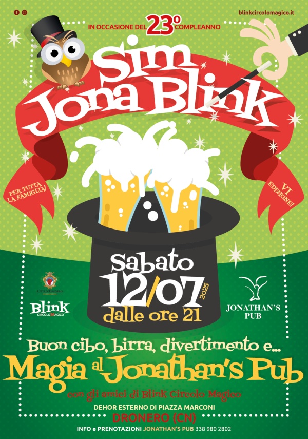 Sim Jona Blink al Jonathan's Pub di Dronero
